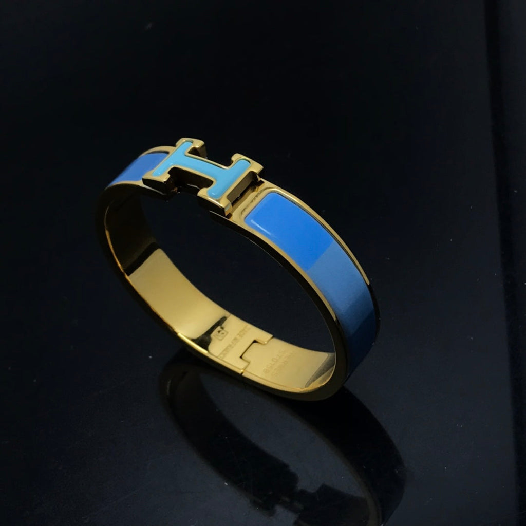 Hermes H Bracelet Blue Rainbow Ceramic