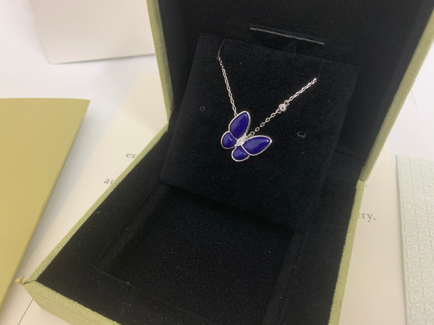 Gucci Blue Butterfly Necklace