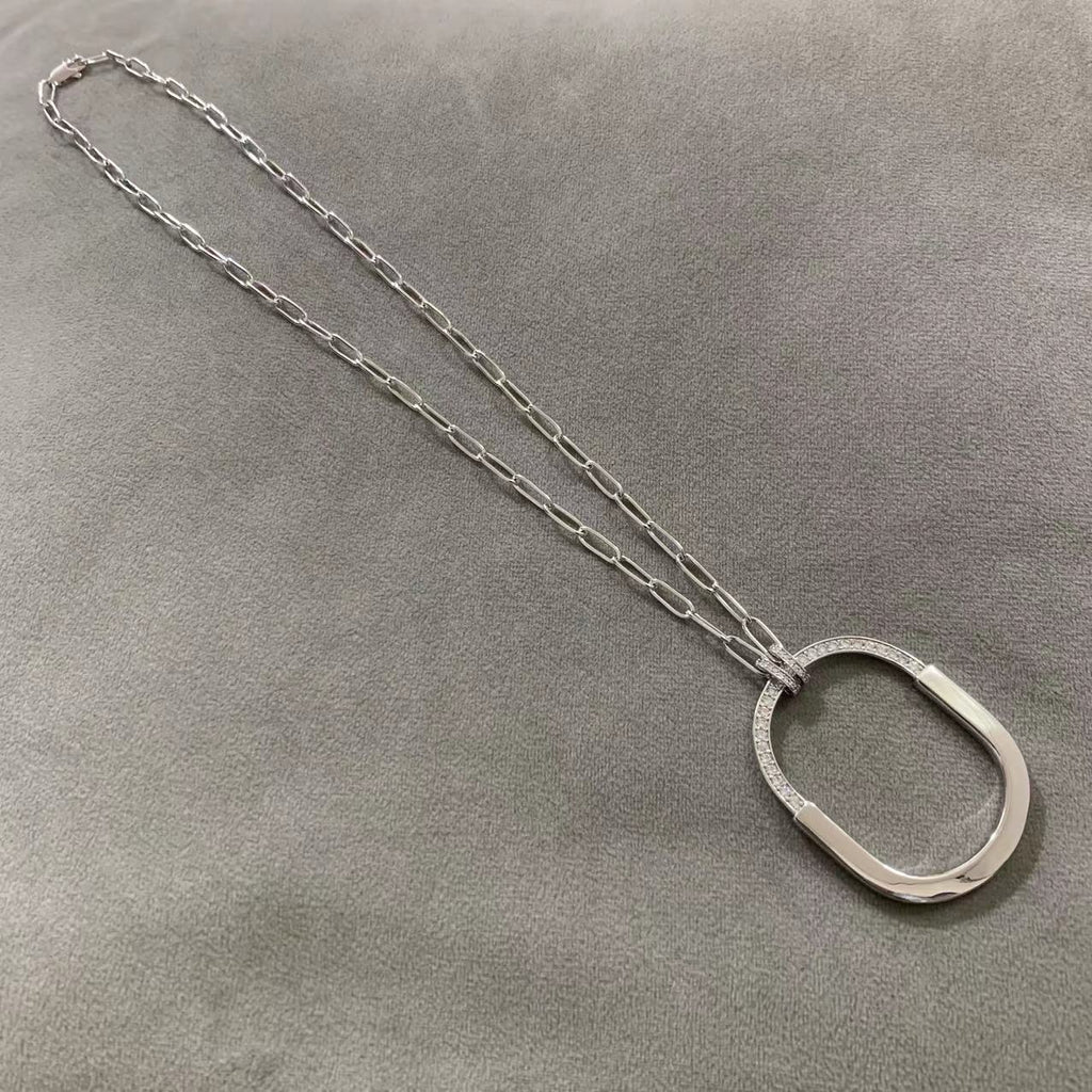 Tiffany Lock Cubic Zirconia Necklace