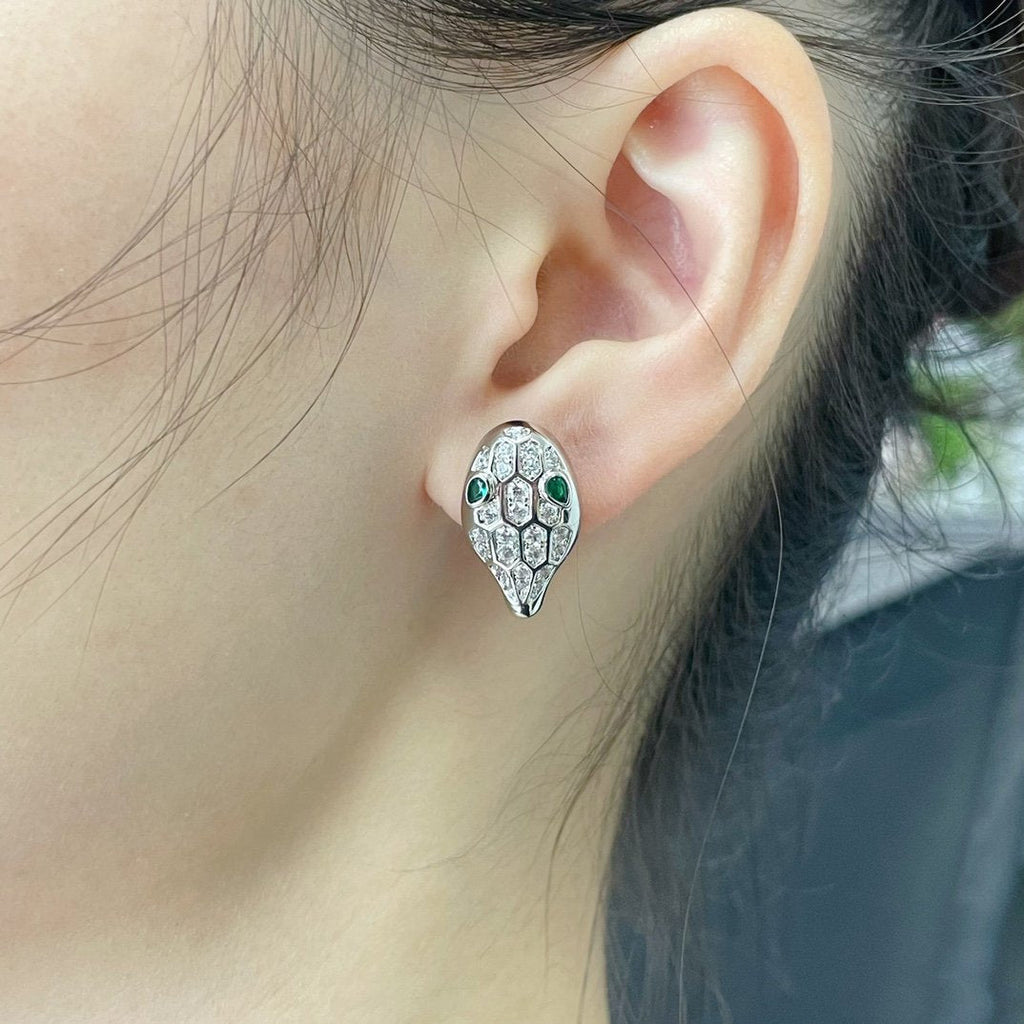 Bvlgari Serpent Cubic Zirconia Stud Earrings