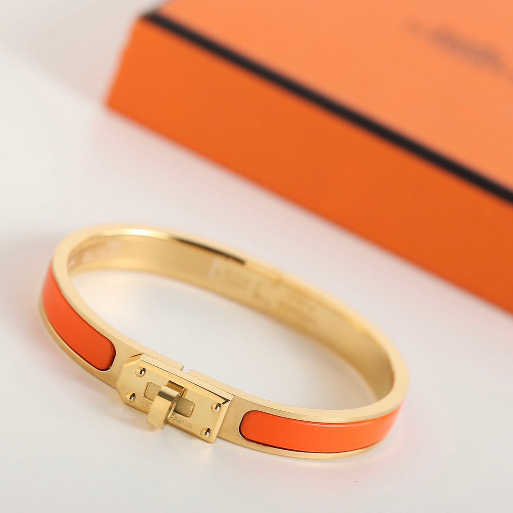 Hermes HM Kelly Orange Bracelet