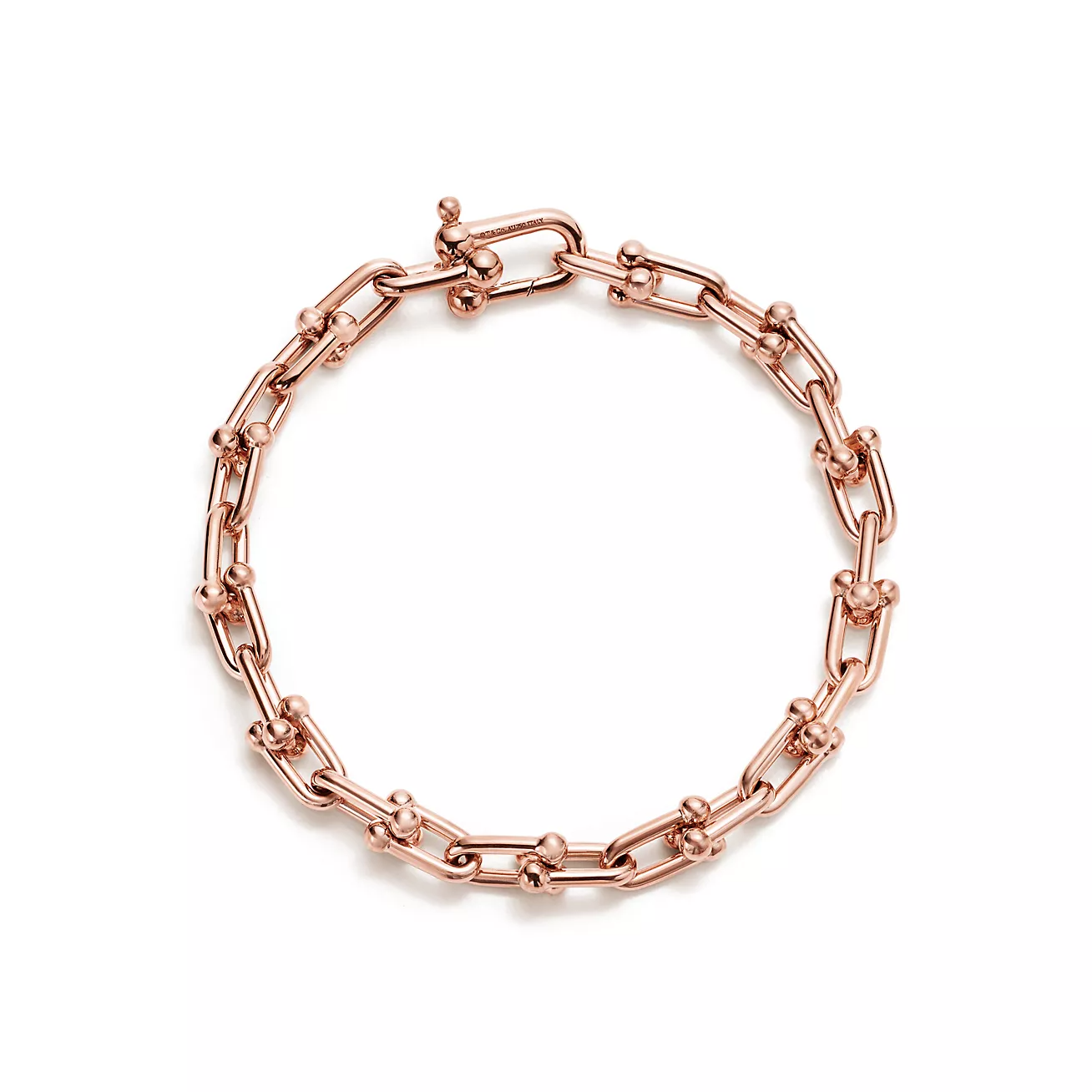 Tiffany Hardwear Small Link 26 Motif Pink Gold Bracelet