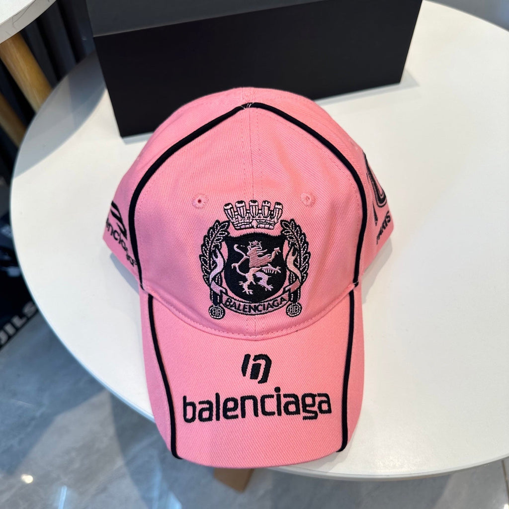 Crest embroidery cotton baseball cap with contrast piping