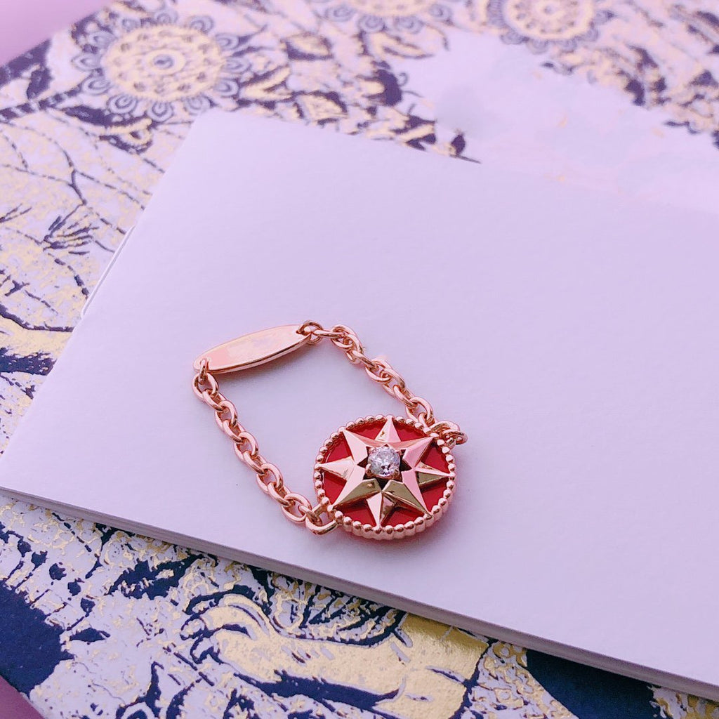 Dior Star Red Cubic Zirconia Ring