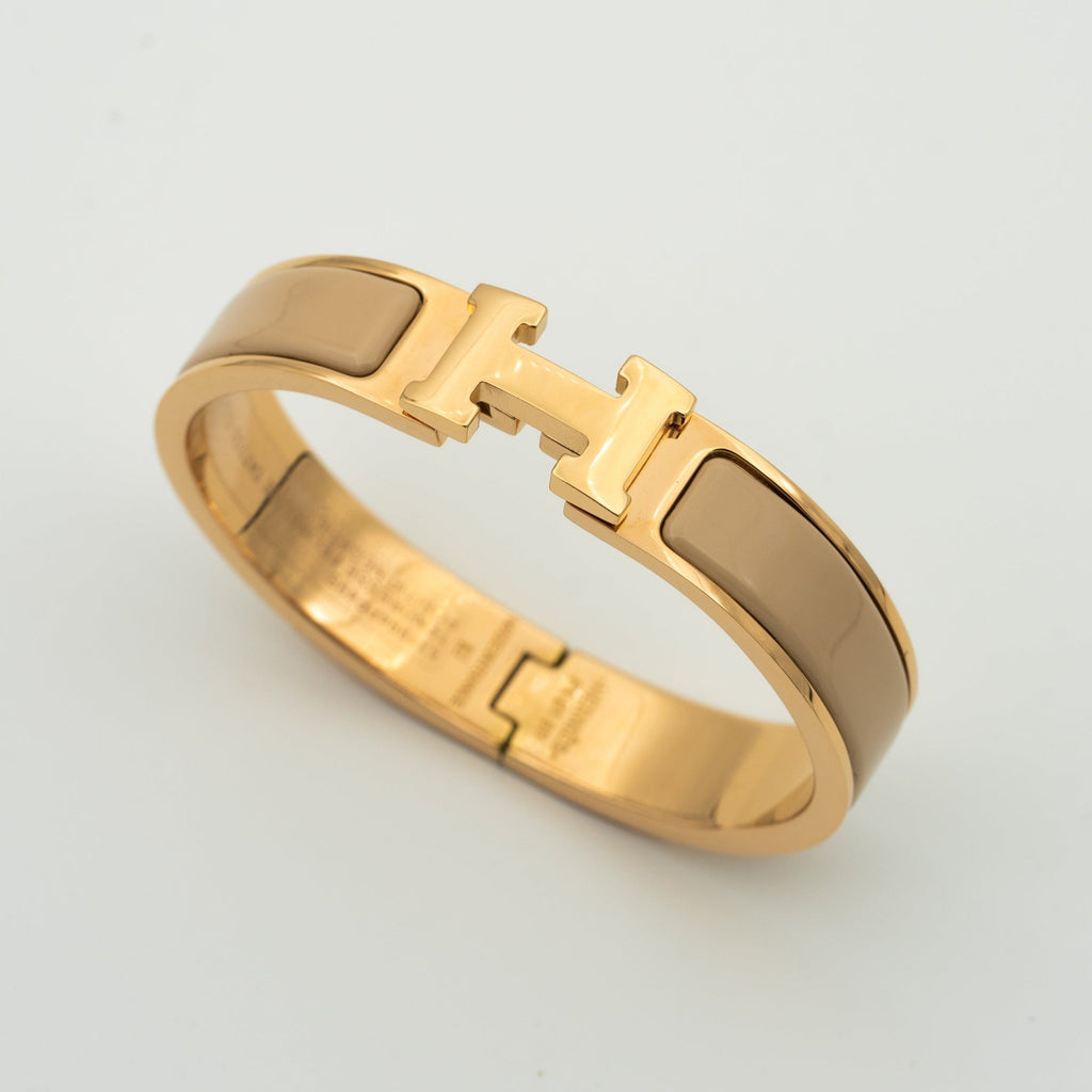 Hermes H Elegant Beige Bracelet