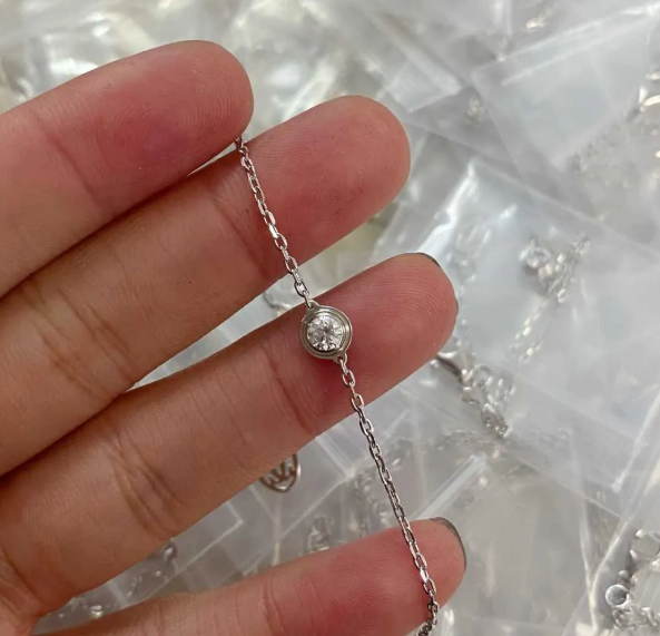Tiffany Cubic Zirconia Sterling Silver Aquamarine Bubble Bracelet