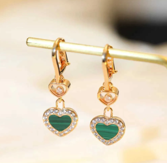Chopard Happy Heart Cubic Zirconia Pink Gold Earrings