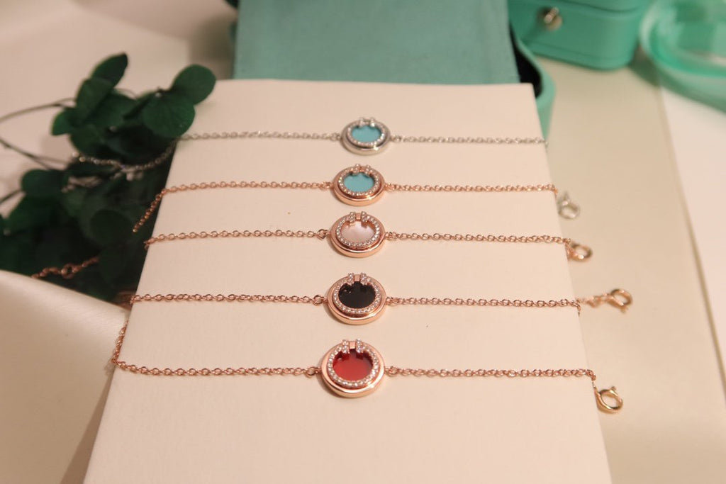 Tiffany Cubic Zirconia Circle Pink Gold Bracelet