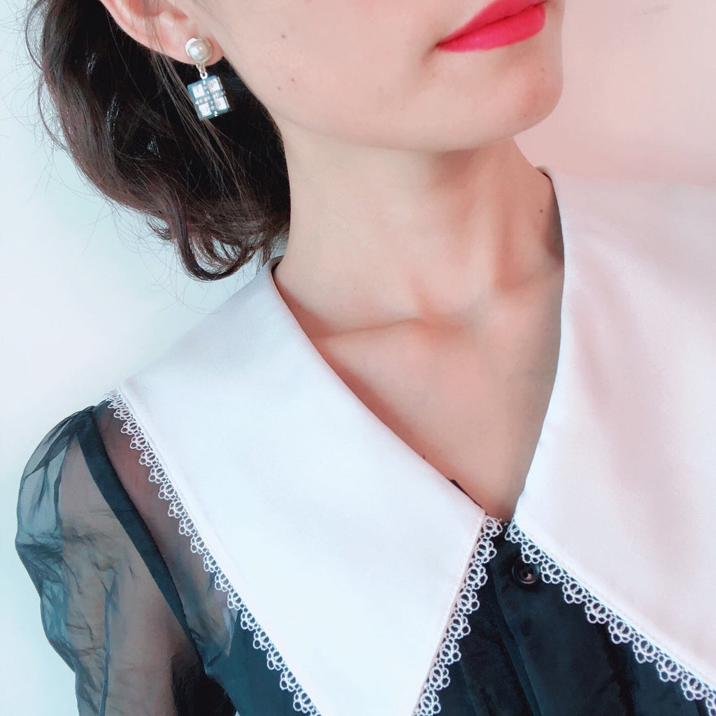 Chanel Double C Pearl Gold Diamond Earrings