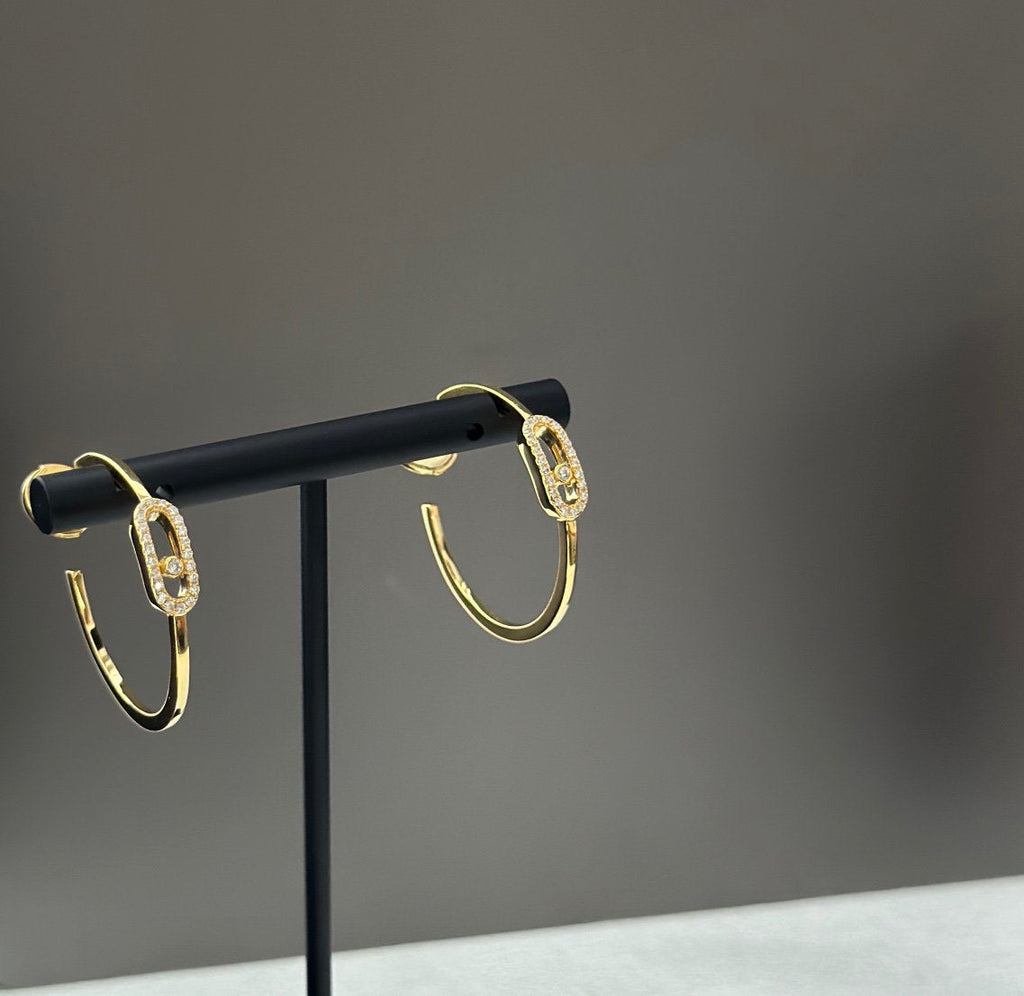 Messika Creoles Move Uno PM Cubic Zirconia Earrings
