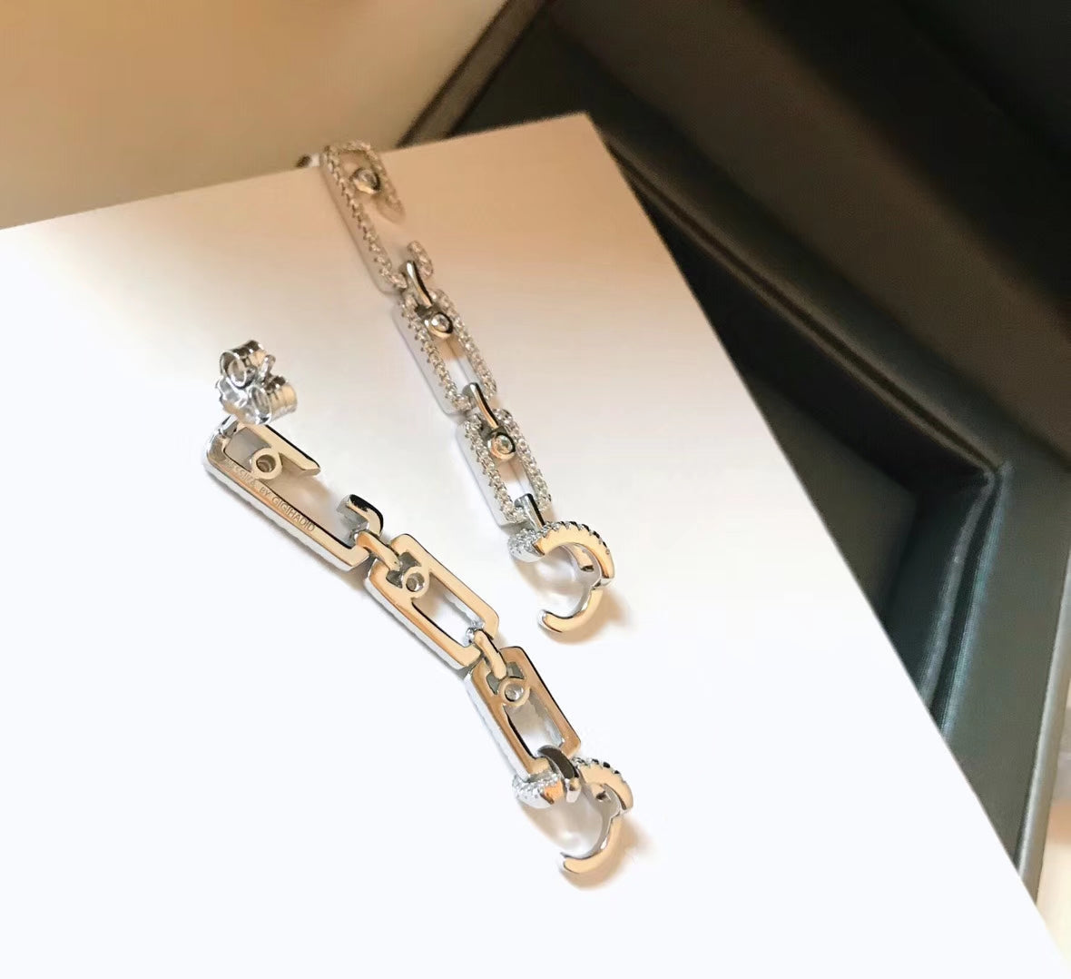 Messika Puces Paved Lucky Move Silver Cubic Zirconia Earrings