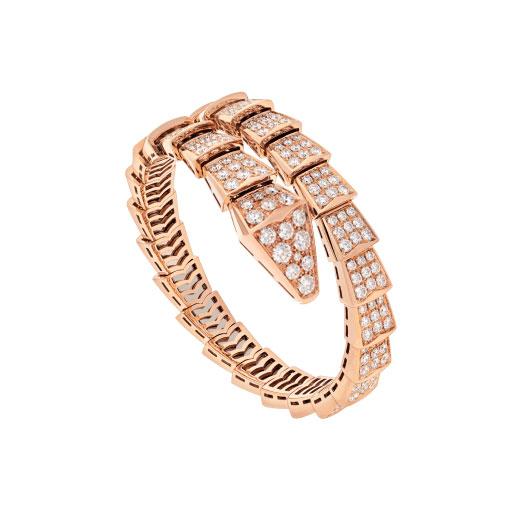 Bvlgari Serpenti Bracelet 8MM Pink Gold Cubic Zirconia - 357273