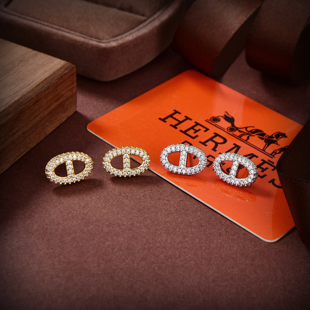 18K Farandole Diamond Hermes Earrings