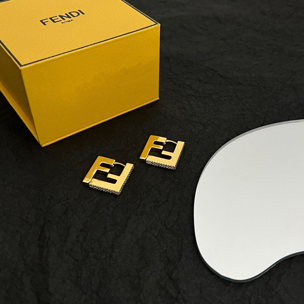 18K Fendi Forever Crystals Earrings