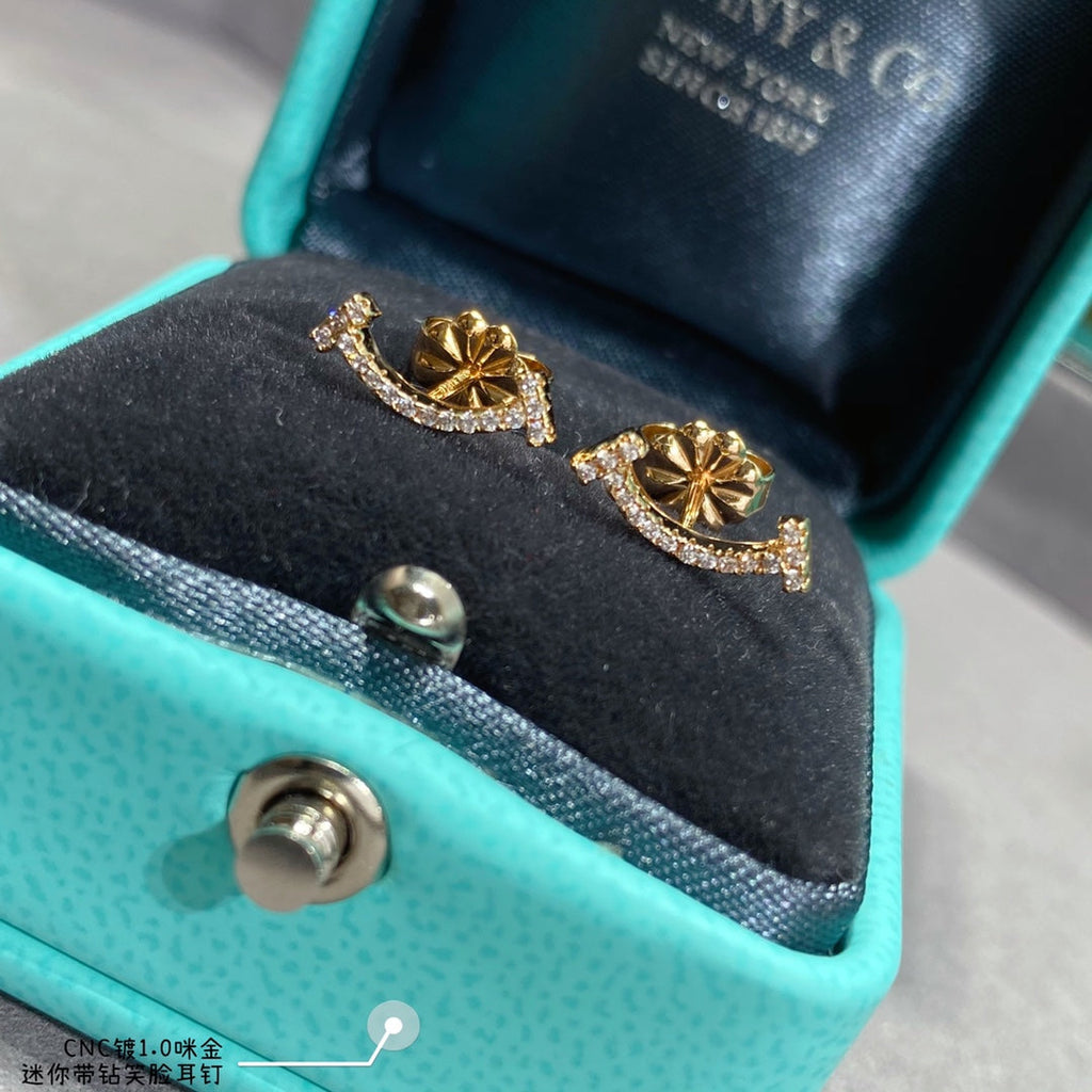 18K Tiffany Smile Diamonds Earrings