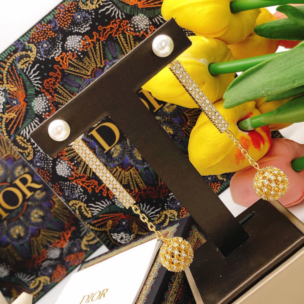 18K Dior Tassel Diamonds Earrings