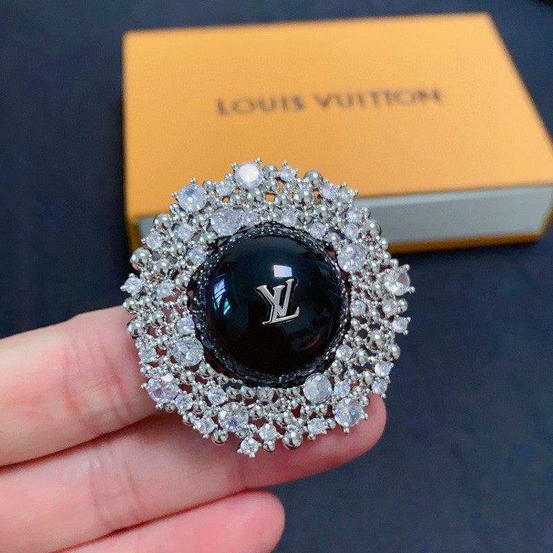 18K Louis Vuitton Black Ball Brooch