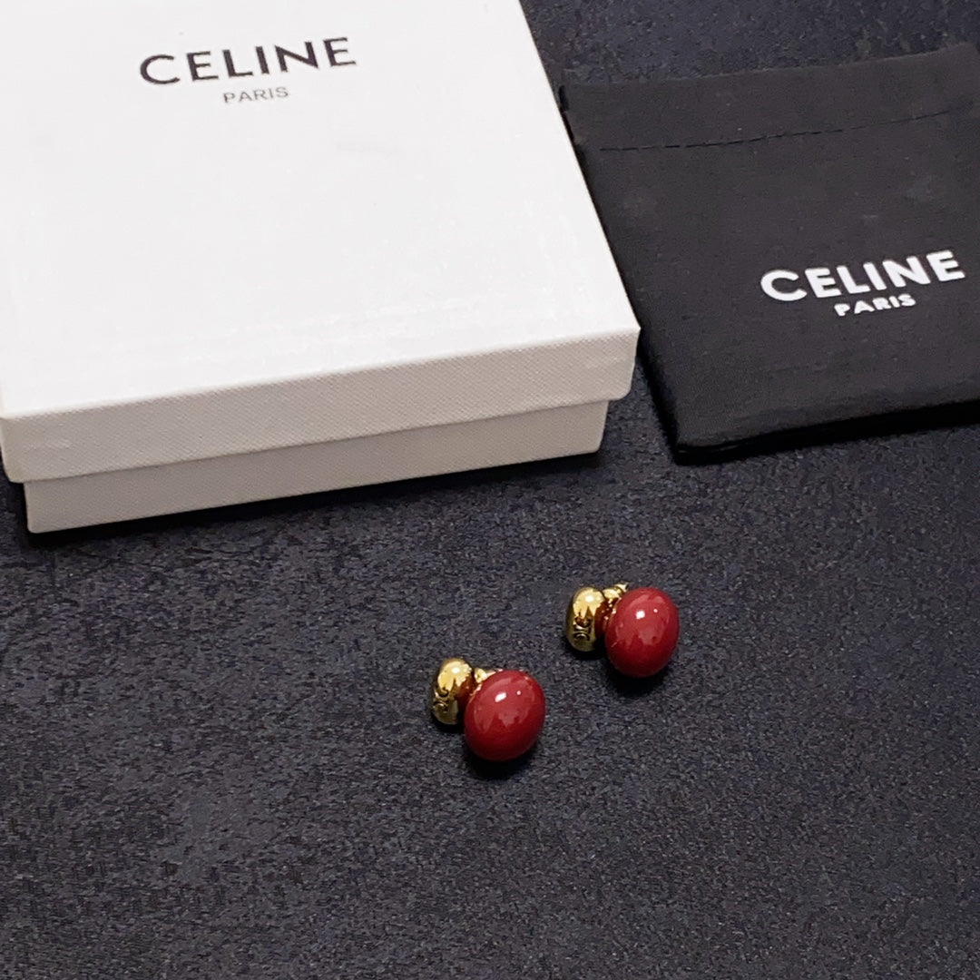 18K Celine Red Earrings